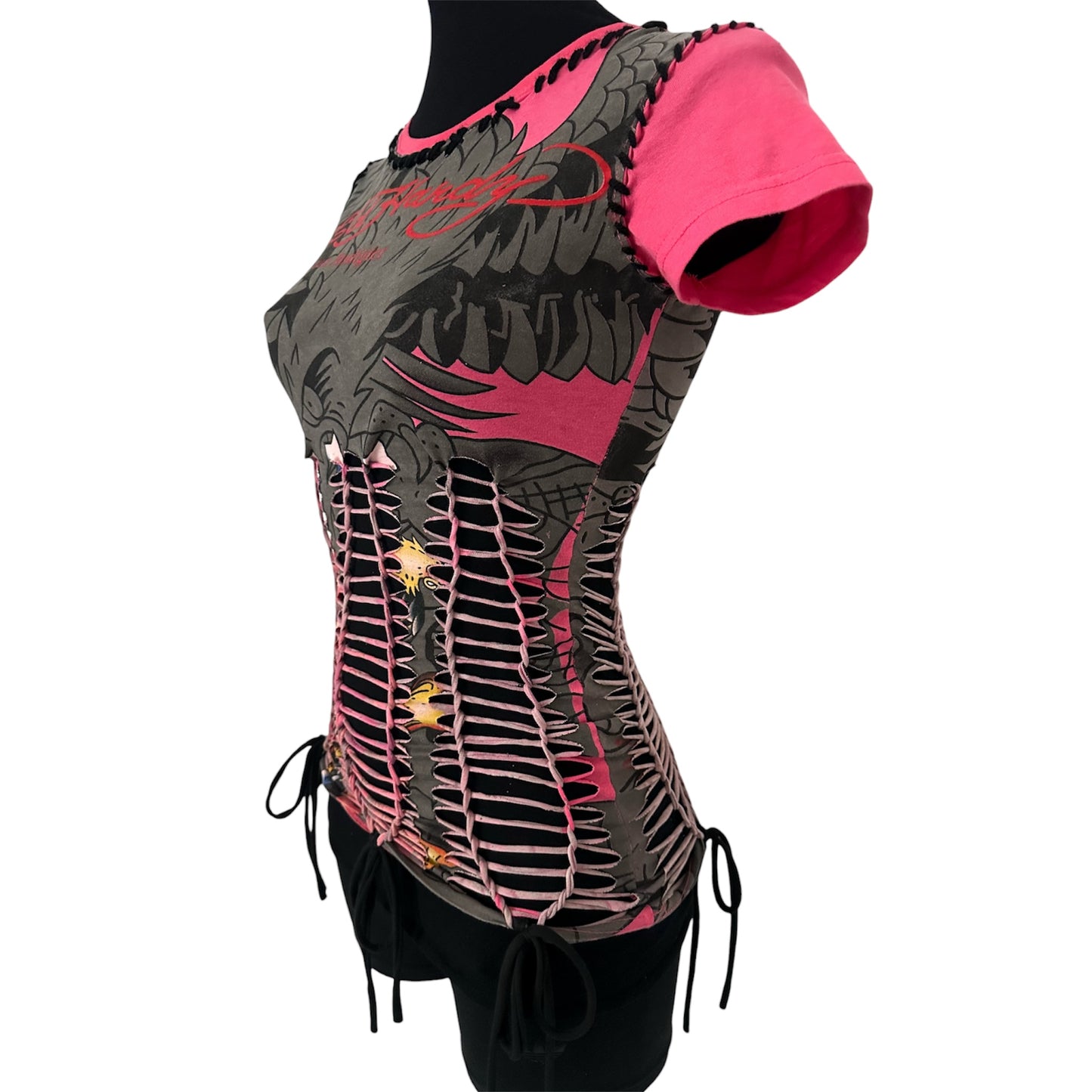 ED HARDY ‘ RIOT LYCHEE’ SHORT SLEEVE TOP