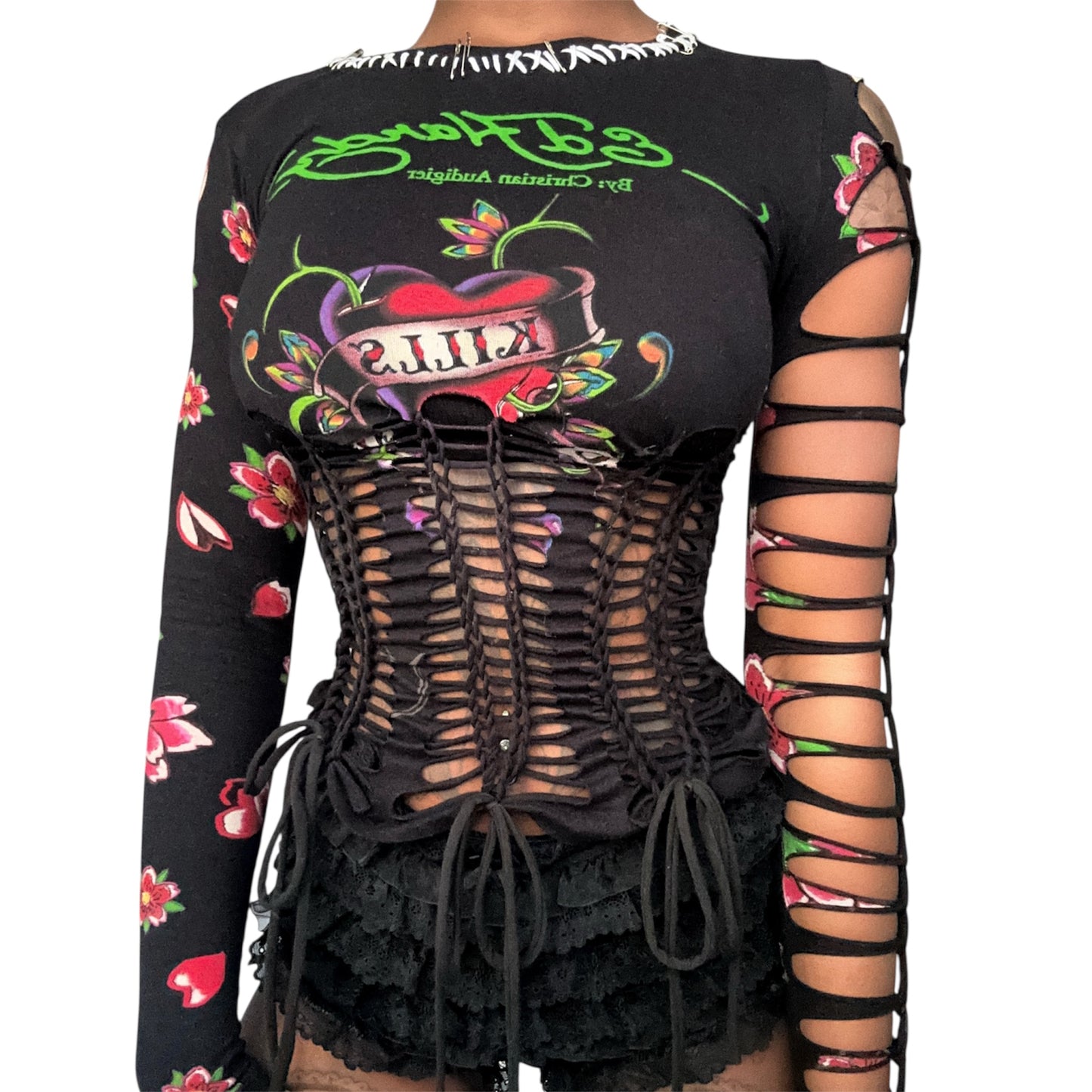 ED HARDY ‘ BLACK BERRY ‘ LONG SLEEVE TOP