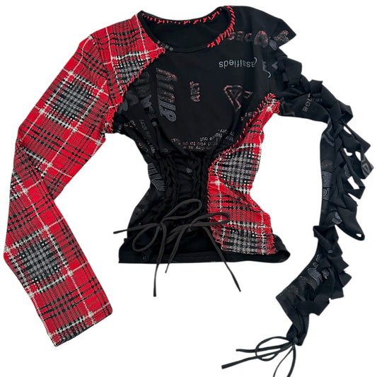 ‘Carnage plaid’ long sleeve top
