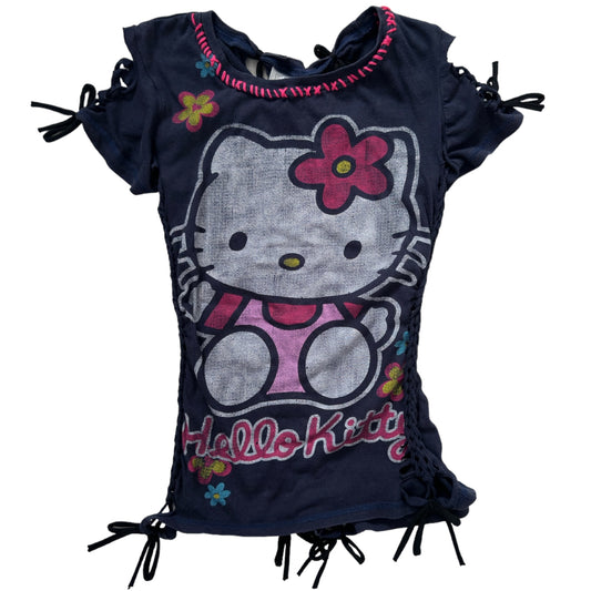 Hello Kitty Navy acid wash short sleeve top