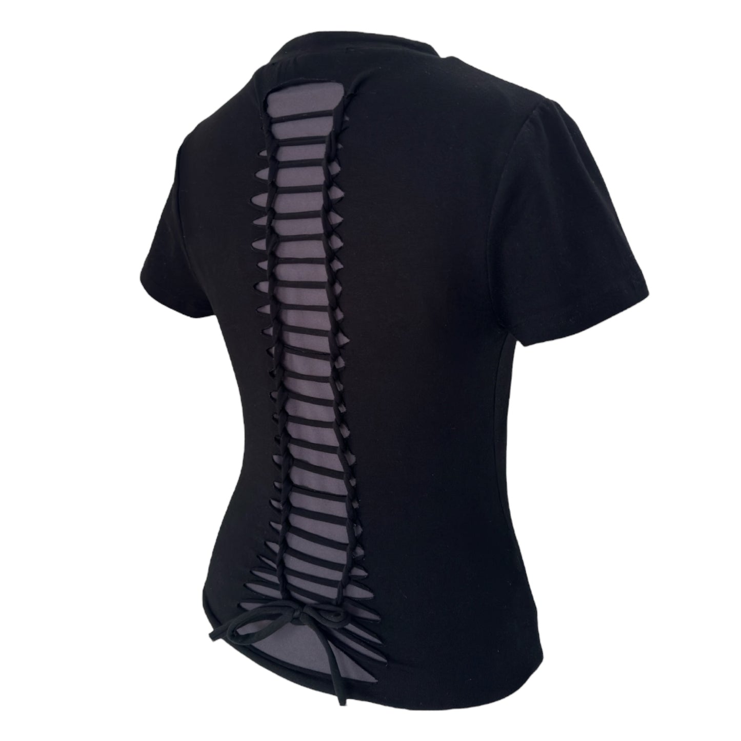 Slashed star piercings baby tee