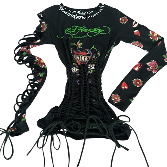 ED HARDY ‘ BLACK BERRY ‘ LONG SLEEVE TOP